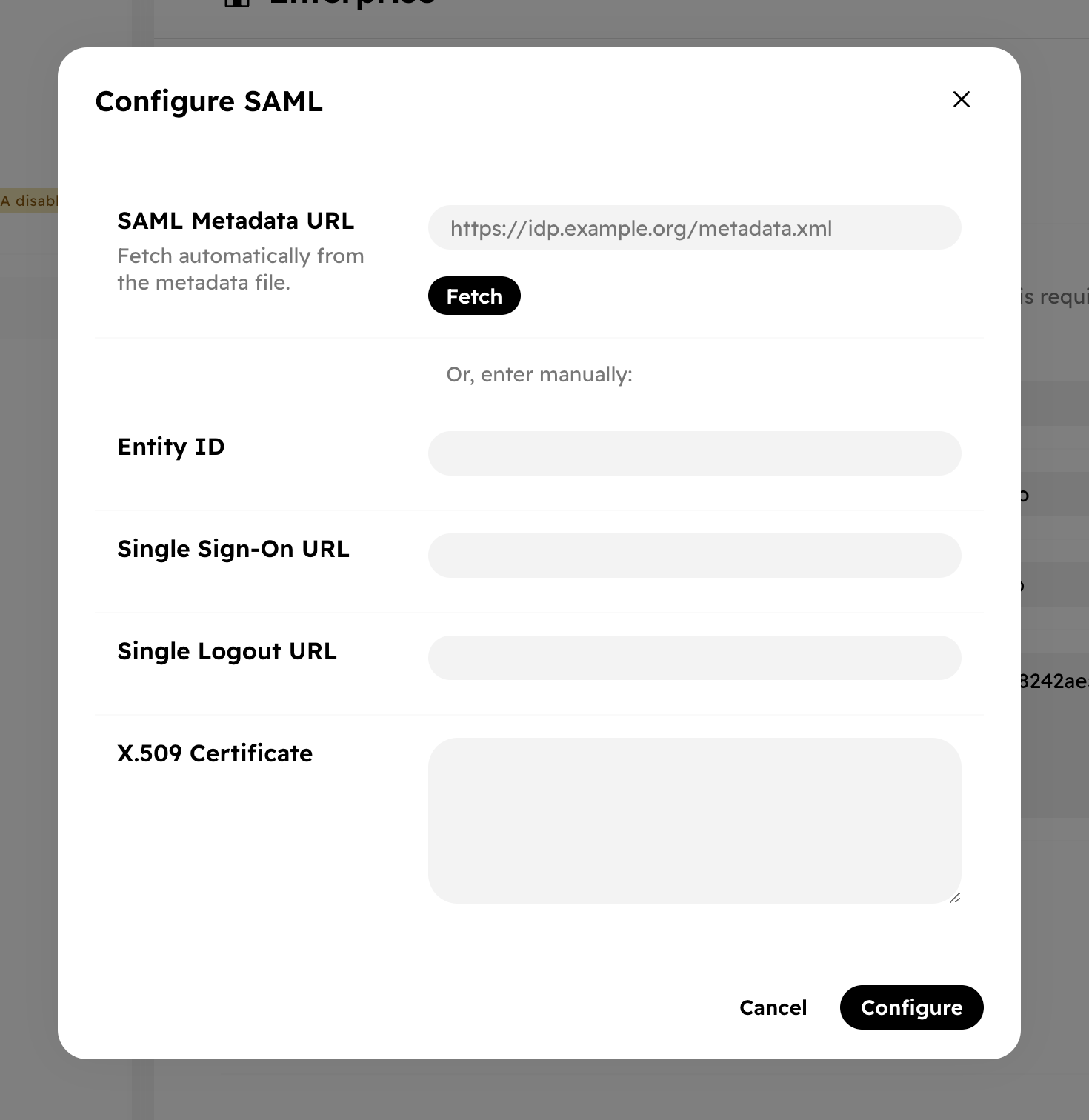 SAML Config