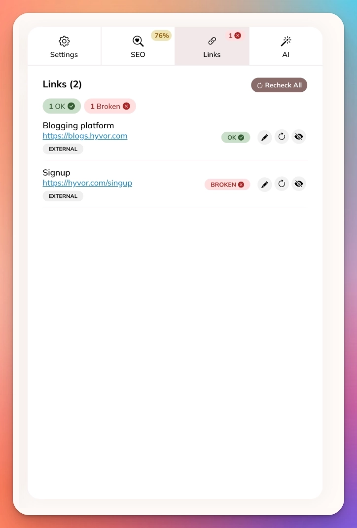 Link analyzer - Medium Alternatives