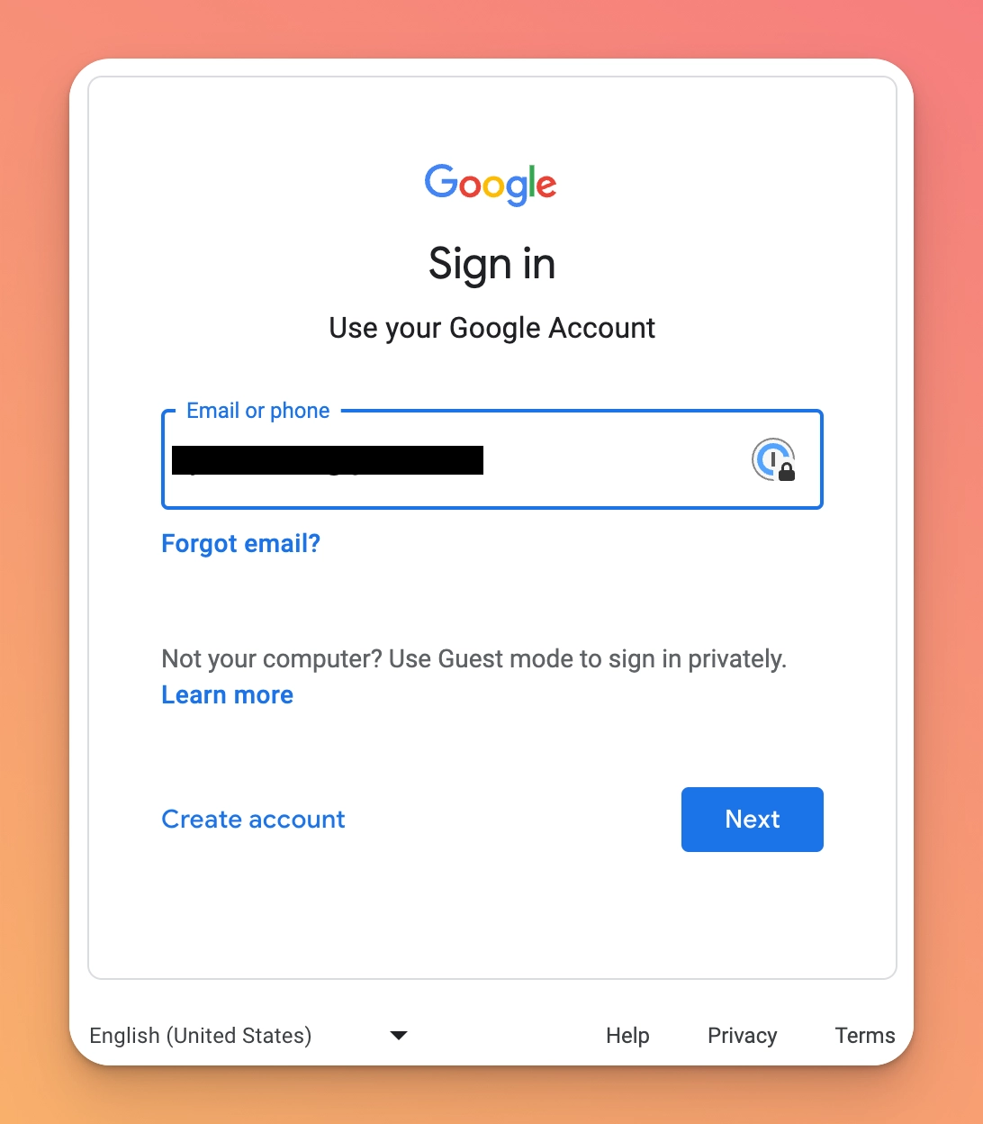 Signing in to Google -How to Add Google Forms to Your Blog