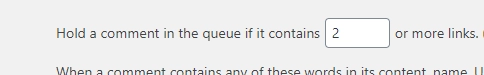 Setting links count in comments on WordPress blog
