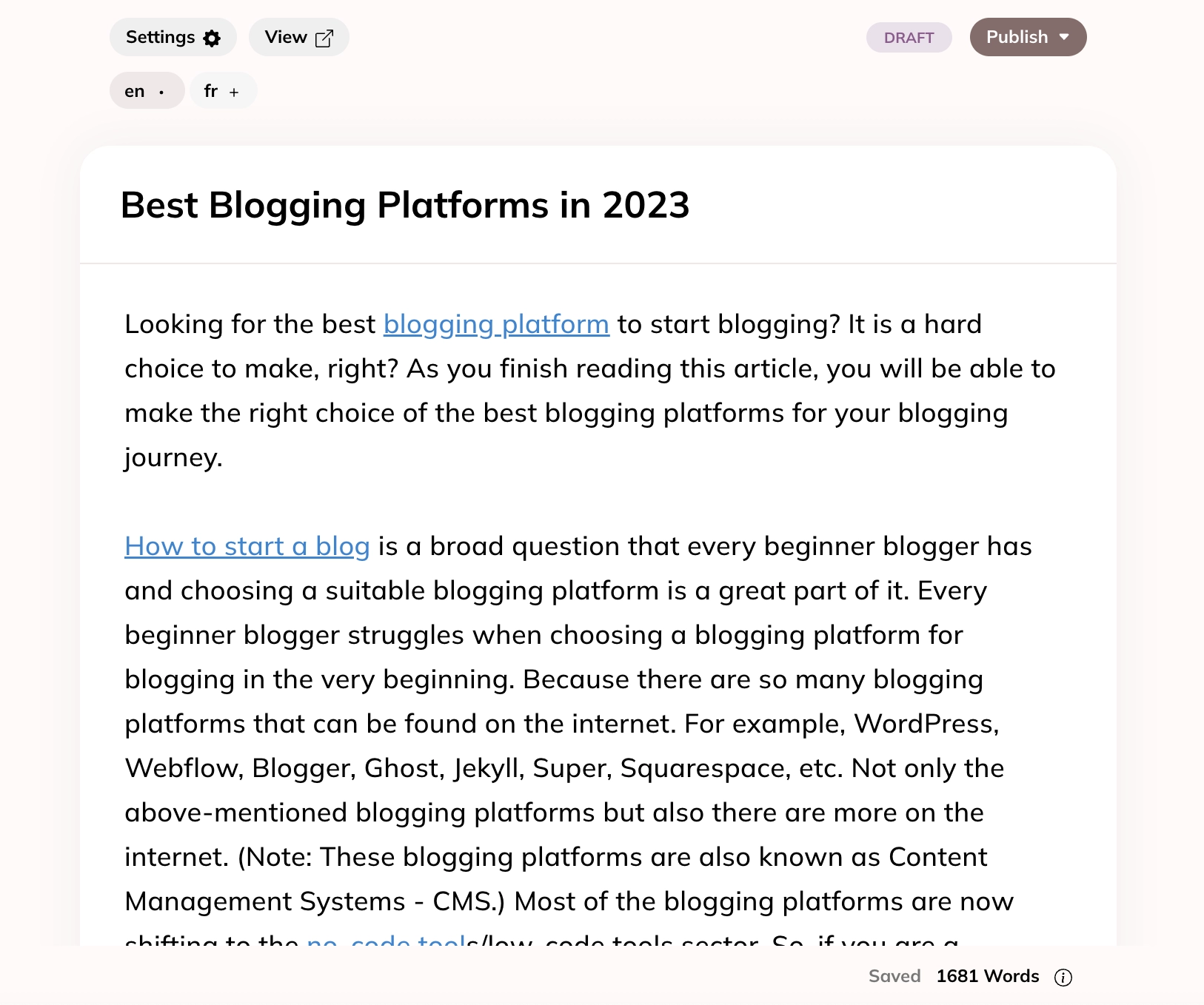 Hyvor Blogs’ editor