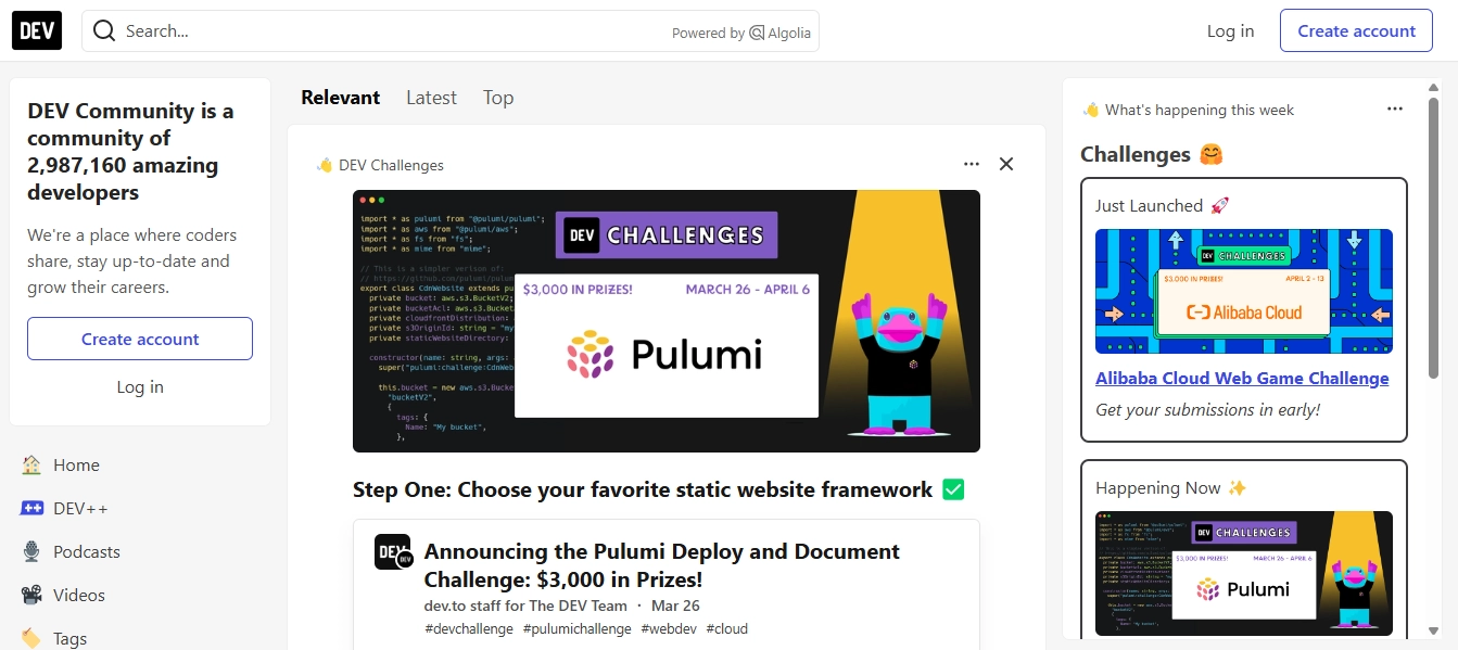 DEV Community - Medium Alternatives