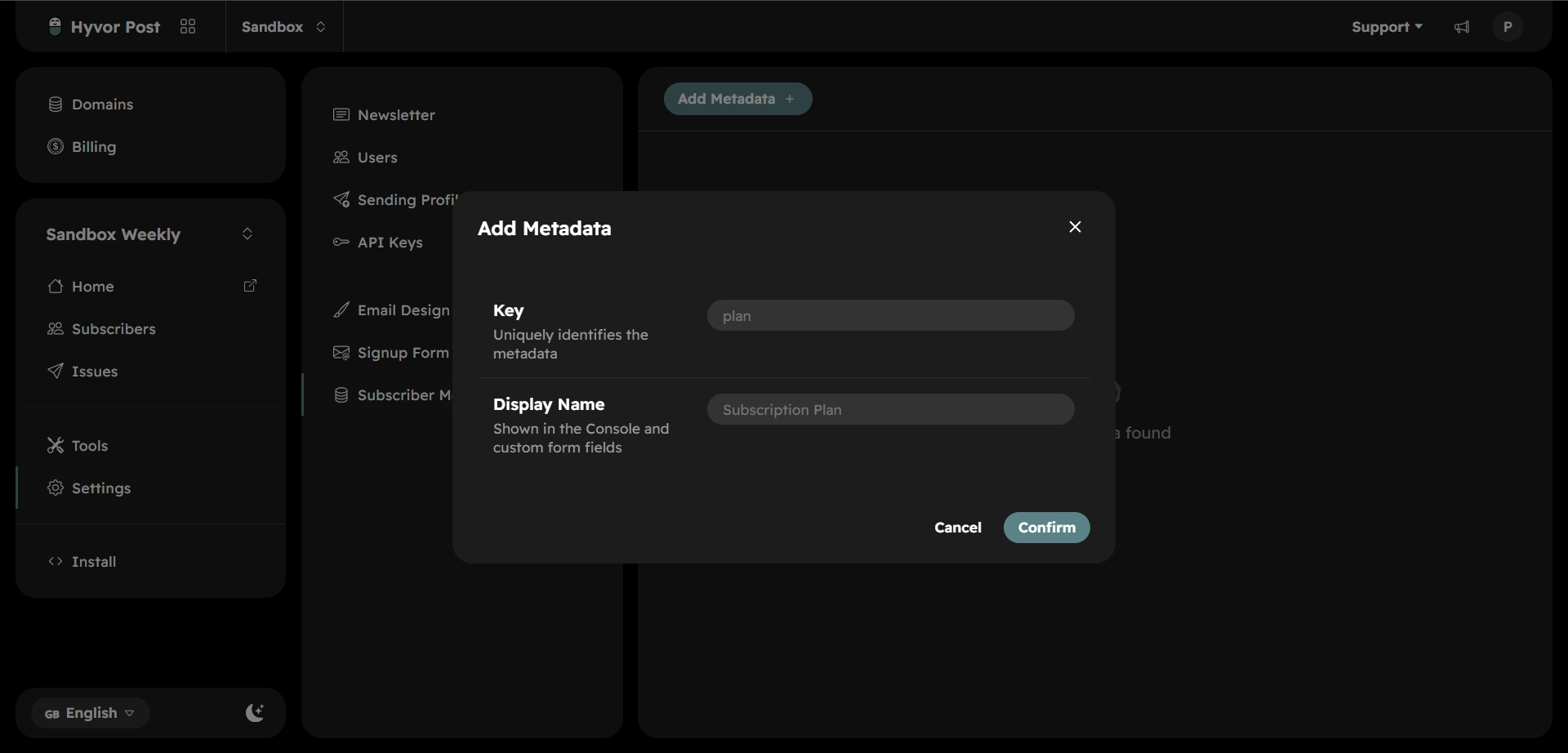 Create subscriber metadata - How to Migrate Your Newsletter from Mailchimp to Hyvor Post