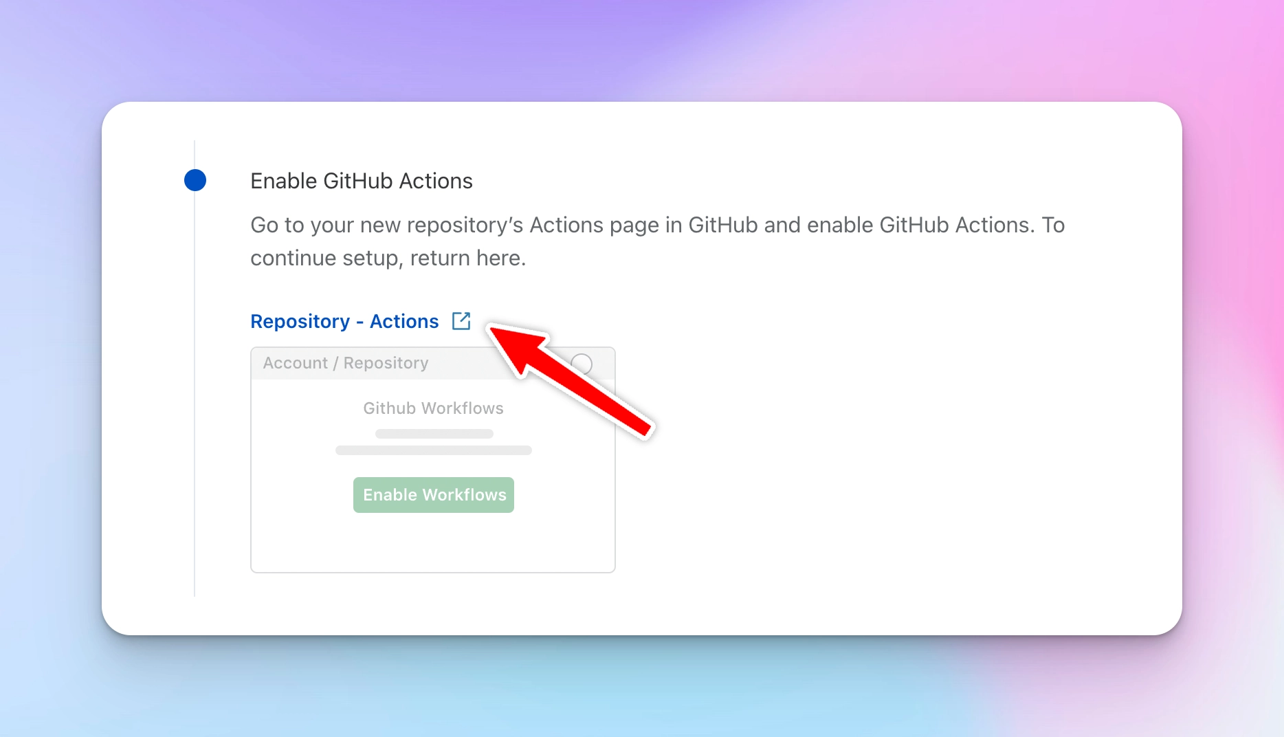 Go to github actions page