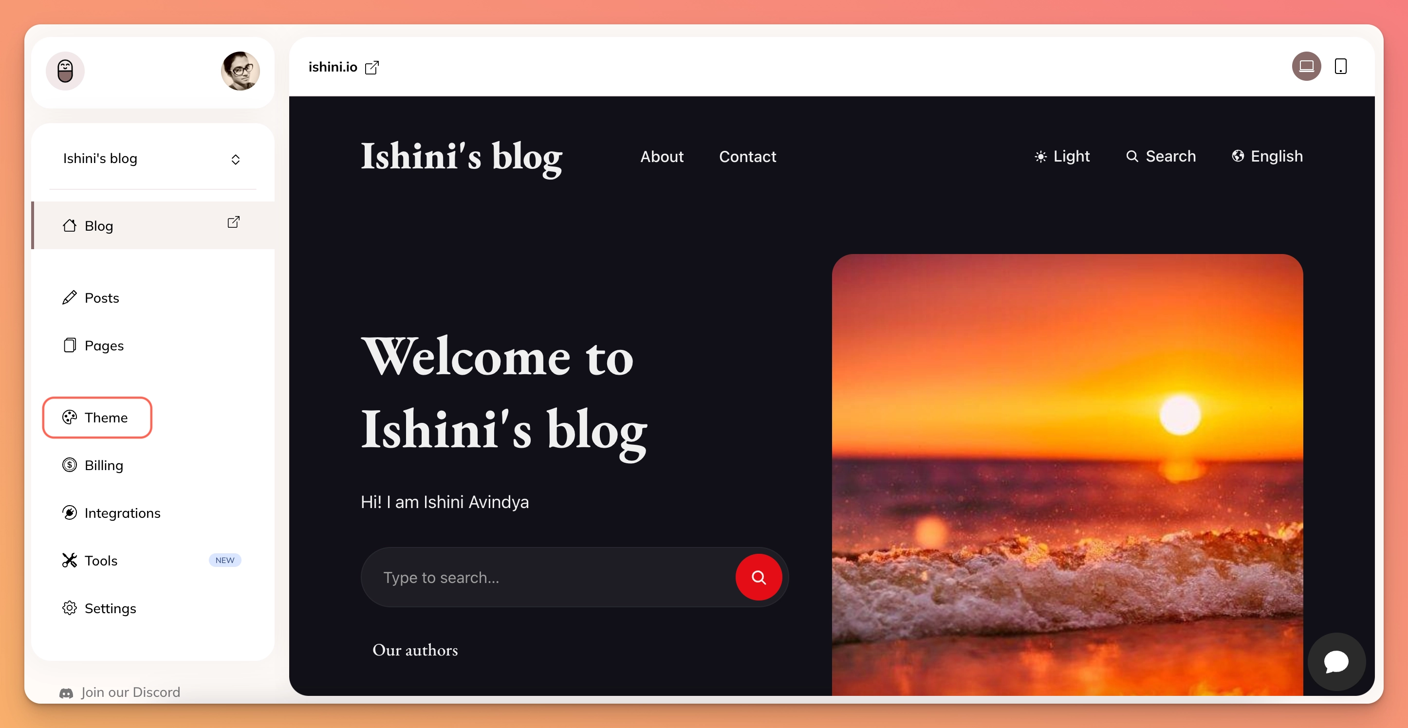 Blog console