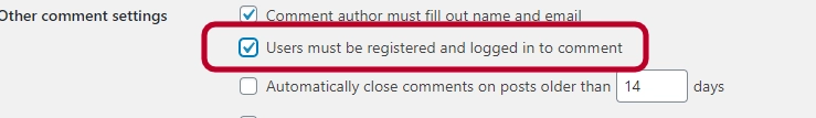 Restricting comments to registered users in WordPress