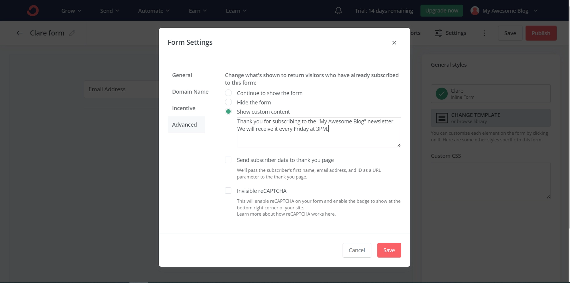 Step 2 - Create a subscription form