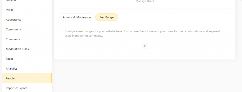 Configure/create user badges