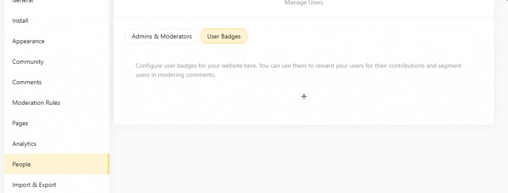 Configure/create user badges