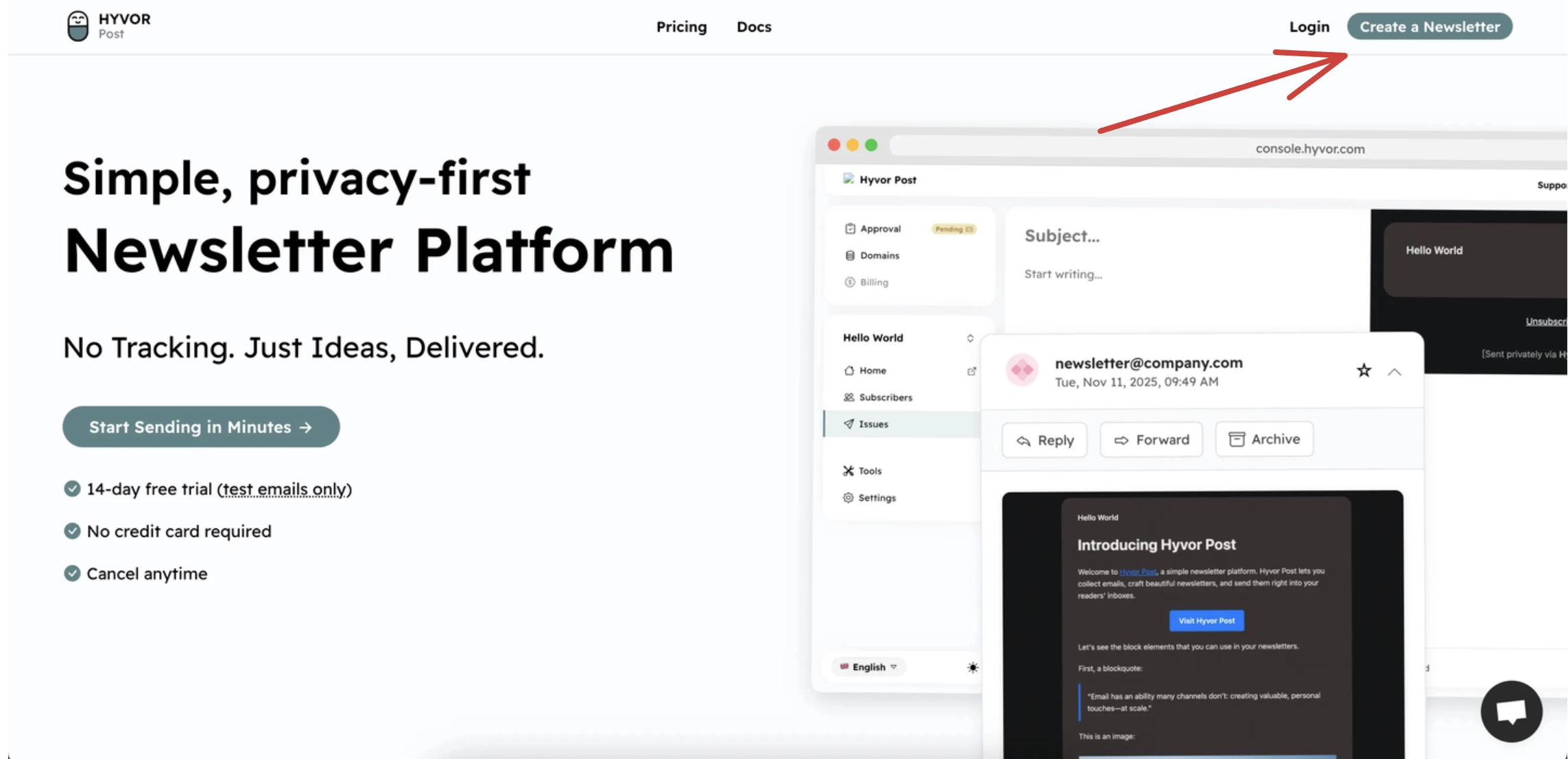 Hyvor Post - Embed a Newsletter on website
