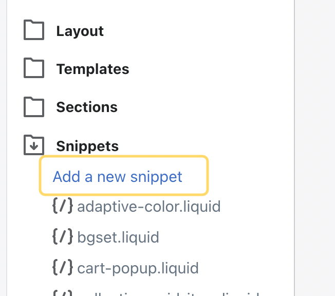 Adding new snippet