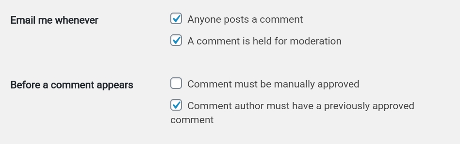 Manually approve comments in WordPress comments