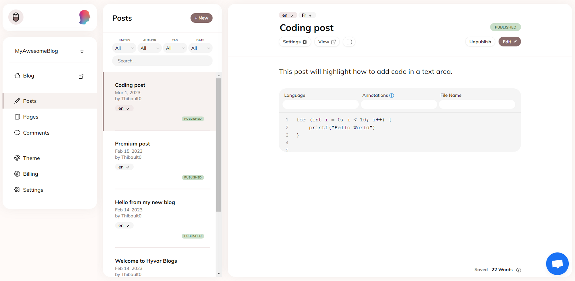 How to add Syntax Highlighting to your blog - adding code blocks to post