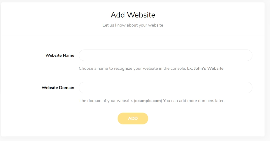 Adding website to the Hyvor Talk console before Firebase configuration