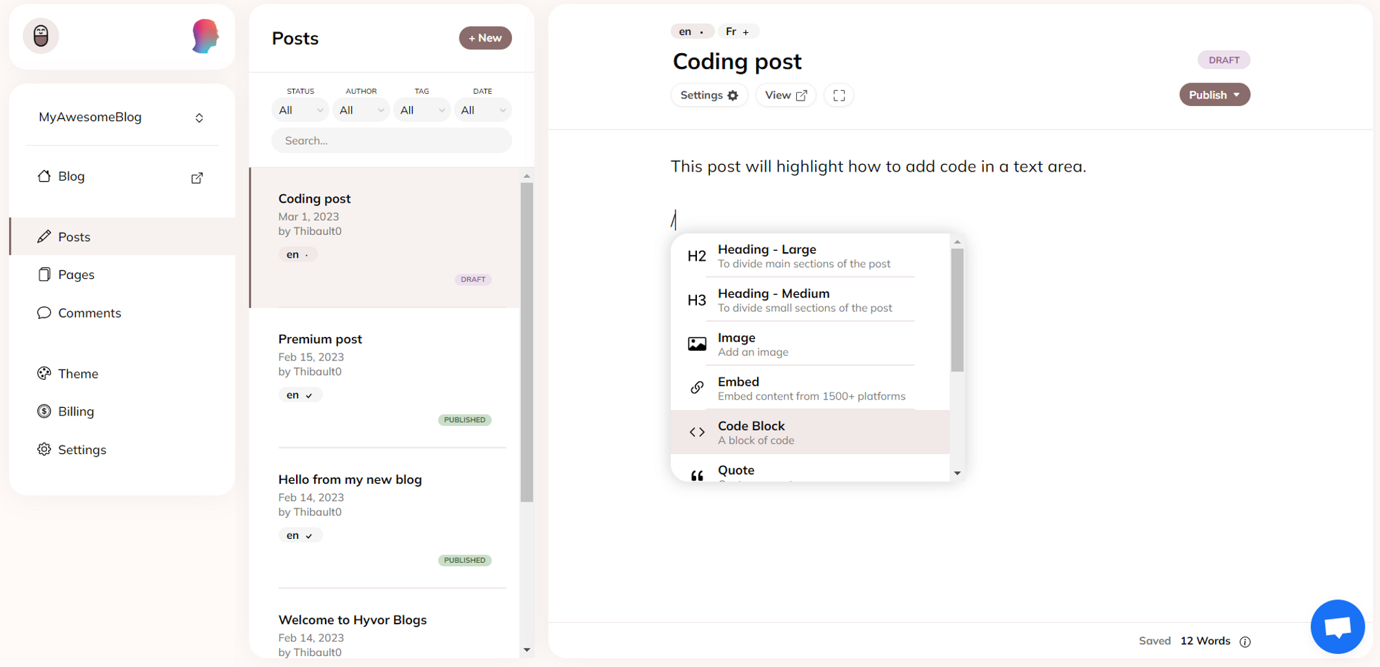 How to add Syntax Highlighting to your blog - adding code blocks to post