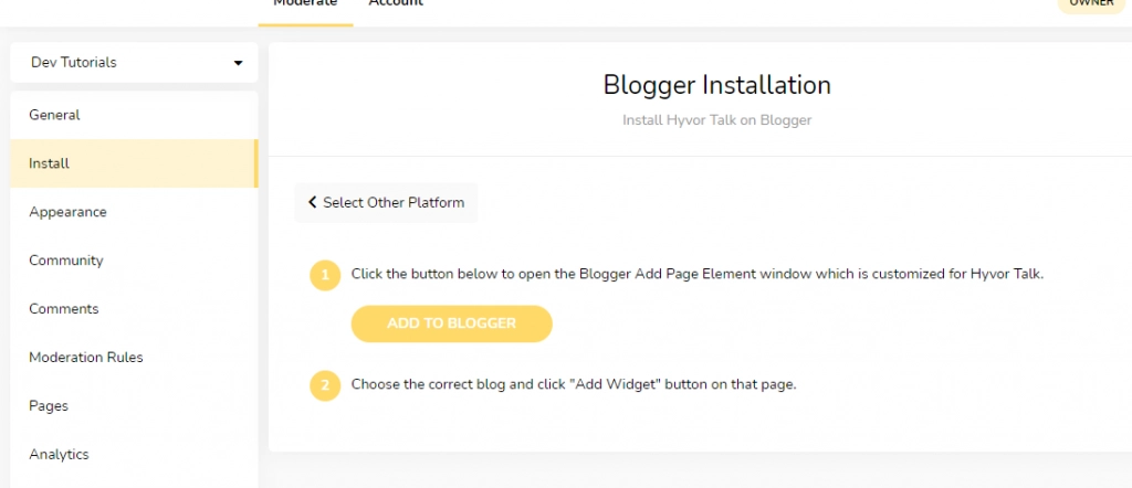 Blogger Installation