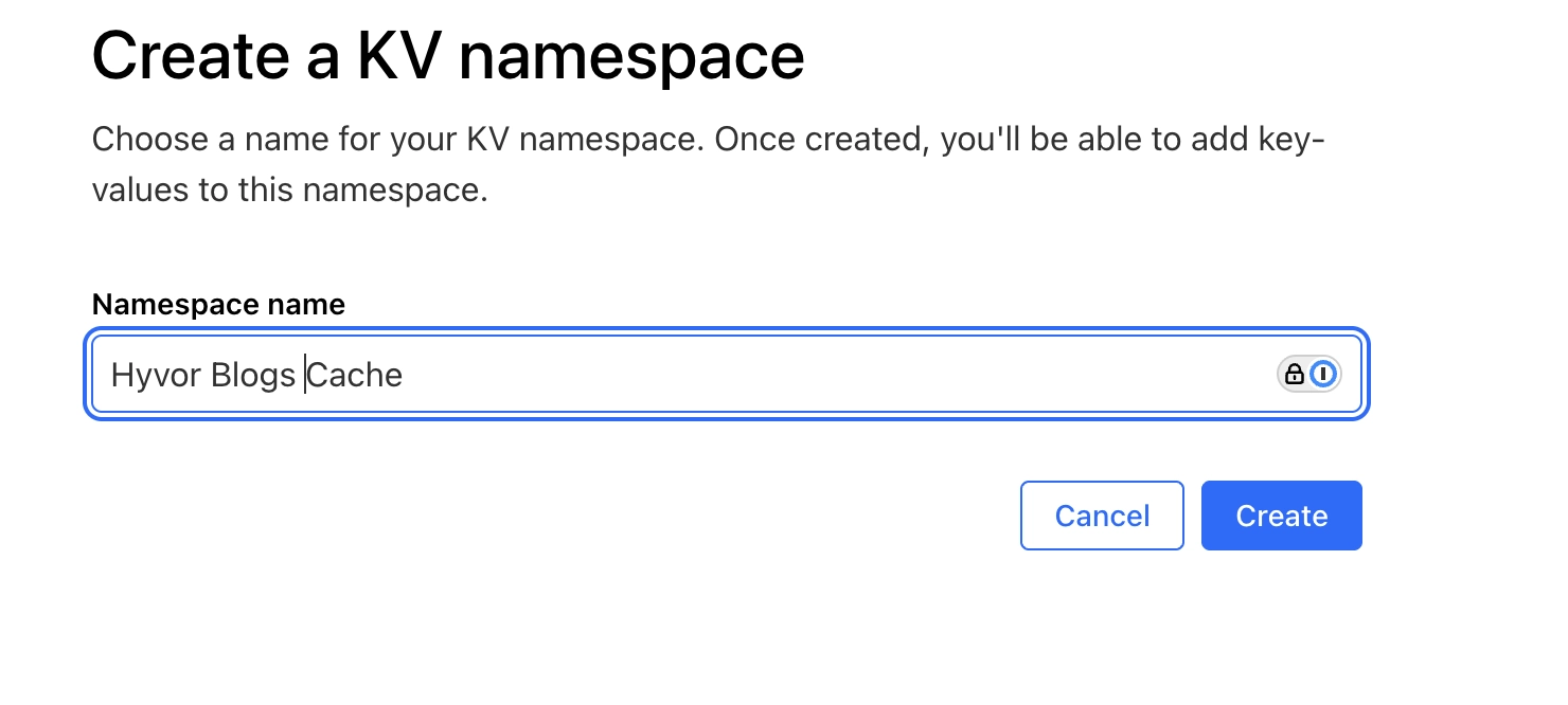 Create KV namespace in Cloudflare Workers