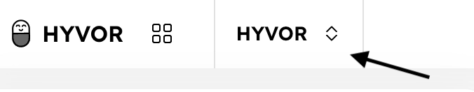 Switch organization from HYVOR bar