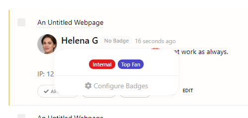 Assigning a badge to a user