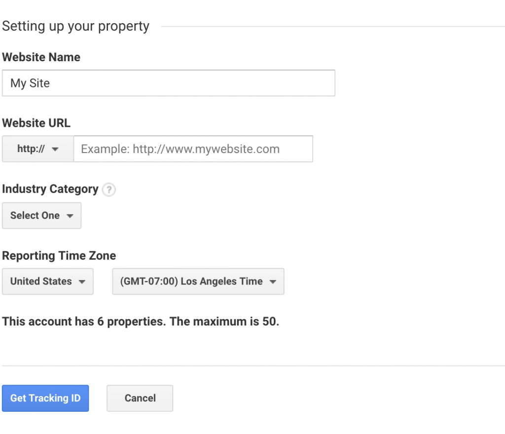 Setting up Google Analytics