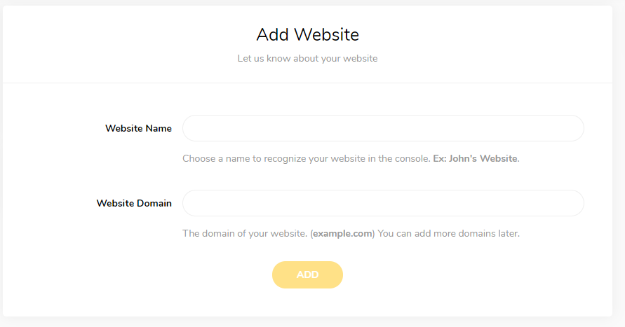 Adding website to the Hyvor Talk console before Firebase configuration